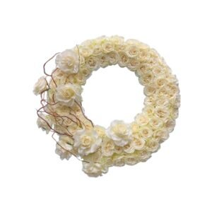 Ivory Rose & Willow Wreath