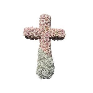 Blush Rose & Baby's Breath Cross